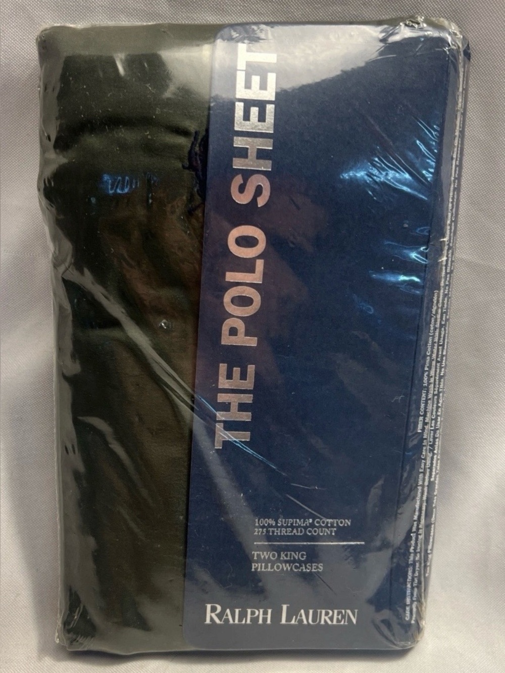 The Polo Sheet by Ralph Lauren 2 King Pillowcases Olive Green